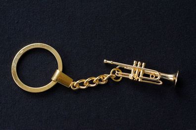 Trompete Schlüsselanhänger Miniblings + Box Musiker Jazz Trompeter vergoldet