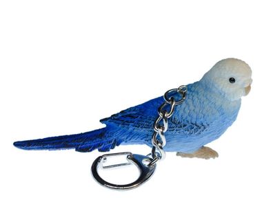 Wellensittich Schlüsselanhänger Miniblings Anhänger Schlüsselring Vogel blau