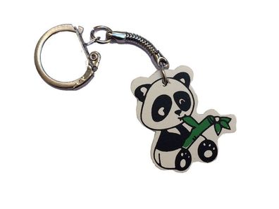Pandabär Schlüsselanhänger Miniblings Schlüsselring Anhänger Teddy Holz Panda Bär