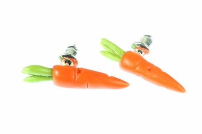 Karotte Möhre Rübe Ohrstecker Miniblings Stecker Ohrringe Gemüse 3D Möhren 25mm