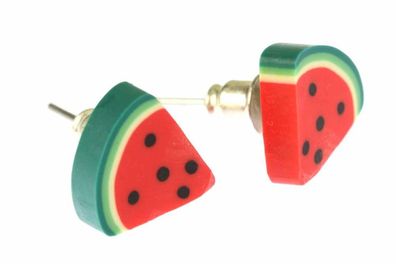 Melone Ohrstecker Miniblings Stecker Ohrringe Sommer Wassermelone Achtel Obst