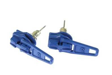Reißverschluss Ohrstecker Miniblings Zipper Stecker Zip Ohrringe Upcycling blau