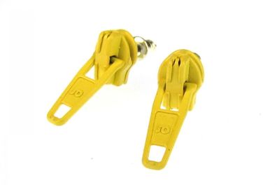 Reißverschluss Ohrstecker Miniblings Zipper Stecker Zip Ohrringe Upcycling gelb