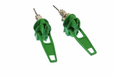 Reißverschluss Ohrstecker Miniblings Zipper Stecker Zip Ohrringe Upcycling dunkelgrün