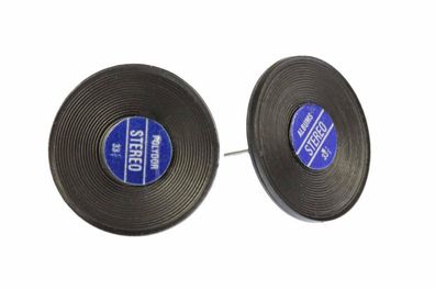 Schallplatte Ohrstecker Miniblings Stecker Ohrringe DJ Musik Vinyl LP blau