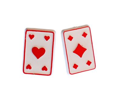 Karten Stecker Miniblings Ohrstecker Ohrringe Skat Poker Pokern Spielkarten rot