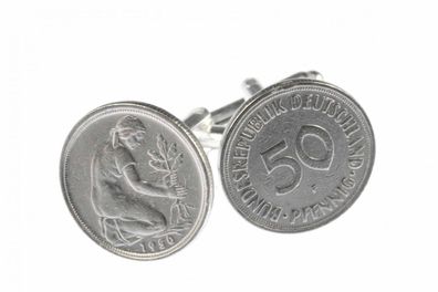 50 Pfennig DM Manschettenknöpfe Miniblings BRD Münzen Geld Mark Pfennige
