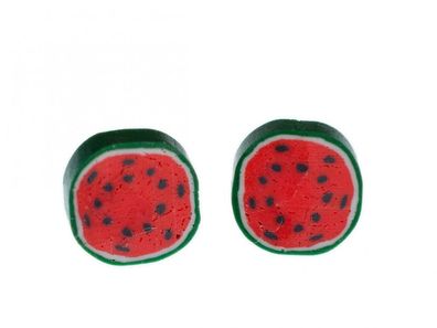 Melone Ohrstecker Miniblings Stecker Ohrringe Wassermelone Querschnitt Obst