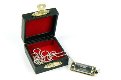 Mundharmonika Spielbar Kette Halskette Miniblings 80cm Musik Harmonika mit Box
