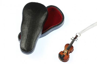Miniblings Geigen Violine Holz Halskette 60cm Miniatur + Box Musik Geigerin