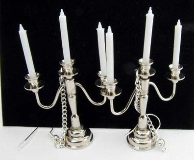 Kerzenleuchter Ohrringe Kerzenständer Miniblings 3-armig Lampe Leuchter silber