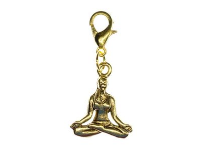 Buddha Yoga Lotussitz Charm Bettelarmband Miniblings Buddhismus Meditation gold
