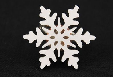 Schneeflocke Ring Miniblings Fingerring Schnee weiß Acrylglas Eiskristall 30mm