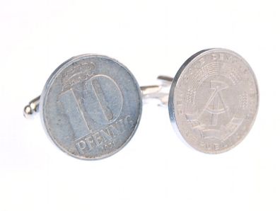10 Pfennig DDR Manschettenknöpfe Miniblings Münzen Geld Mark Pfennige neu