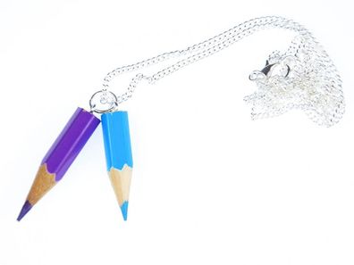 Buntstift Kette Halskette Einschulung Miniblings Malen Stifte Schule Upcycling 60cm