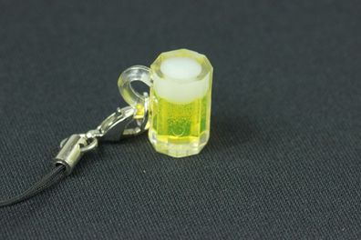 Bierglas Handyanhänger Miniblings Handyschmuck Oktoberfest Bierkrug Maß gelb