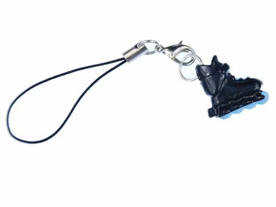Inlineskates Rollschuhe Handyanhänger Miniblings Handyschmuck schwarz blau
