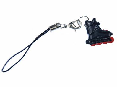 Inlineskates Rollschuhe Handyanhänger Miniblings Handyschmuck schwarz rot