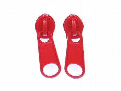 Reißverschluss Ohrstecker Miniblings Zipper Stecker Ohrringe Upcycling rot rund
