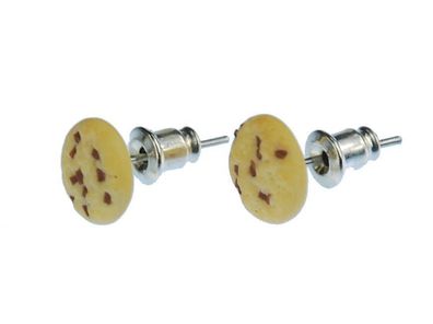 Keks Cookie Chocolate-Chip Ohrstecker Miniblings Stecker Weihnachten rund 9mm