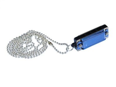 Blaue Mundharmonika Kette Spielbar Kugelkette Halskette Miniblings 80cm Musik