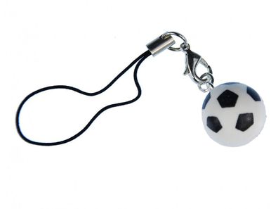 Fußball Kugel Handyanhänger Miniblings Handyschmuck WM Fußball 3D Kugel weiß EM