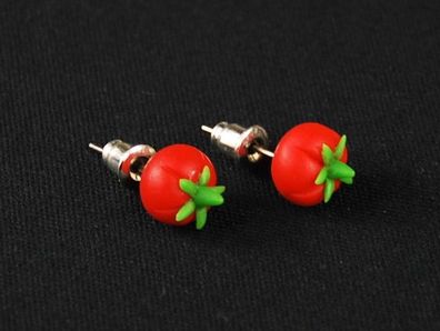 Tomaten Ohrstecker Miniblings Stecker Ohrringe Gemüse Tomaten Mini 3D rot grün