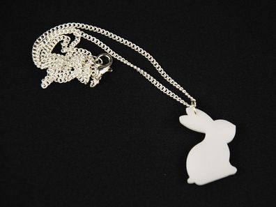 Miniblings Kaninchen Hase Kaninchen Halskette 45cm Acrylglas Ostern Osterhase wß