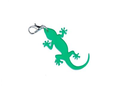 Gekko Charm Anhänger Bettelanhänger Miniblings Salamander Gecko Acrylglas grün