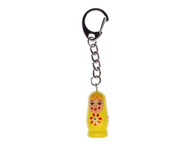 Babuschka Schlüsselanhänger Miniblings Schlüsselring Babuschka Holzpuppe gelb