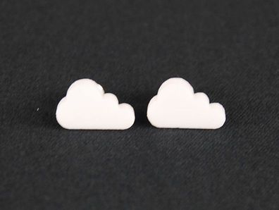 Wolke klein Ohrstecker Miniblings Ohrringe Wolken Himmel Acrylglas gelasert weiß