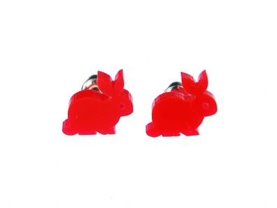 Hase Kaninchen Stecker Ohrstecker Miniblings Hase Acrylglas Osterhase Ostern rot