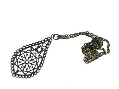 Indien Ornamente Halskette 50cm Miniblings Bronze Indisch Orient Tropfenform
