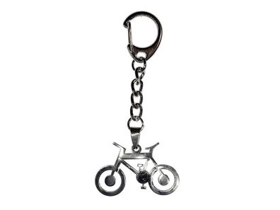Fahrrad Schlüsselanhänger Miniblings Schlüsselring Edelstahl Bike 2D silber