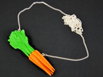 Karottenbündel Kette Halskette Miniblings 80cm Karotten Gemüse Karotte Möhre