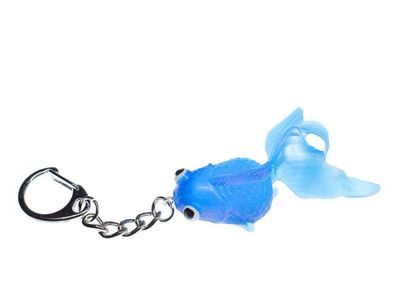 Koi Goldfisch Schlüsselanhänger Miniblings Anhänger Schlüsselring Fisch blau