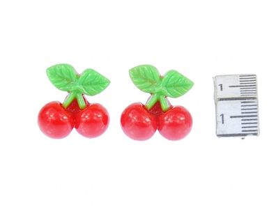 Kirschenpaar Ohrstecker Miniblings Stecker Ohrringe Kirsche Lebensmittel Rot
