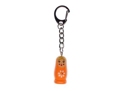 Babuschka Schlüsselanhänger Miniblings Matroschka Puppe Russland Holz Orange