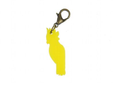 Kakadu Charm Anhänger Bettelarmband Miniblings gelasert Papagei Acrylglas gelb