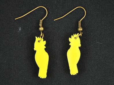 Kakadu Acrylglas gelasert Ohrringe Miniblings Hänger Papagei Acrylglas gelb