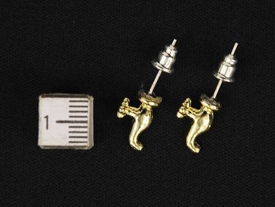 Wasserhahn Ohrstecker Miniblings Stecker Ohrringe Wasserkrahn Hahn Armatur gold