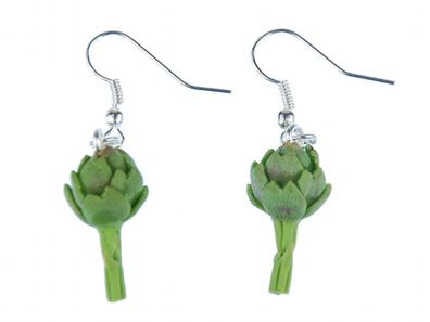 Artischocken Ohrringe Miniblings Hänger Koch Köchin Gemüse Artischocke 3D grün
