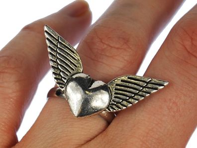 Herzring Ring Miniblings Herz mit Flügel Liebe Romantik Herzen Valentinstag