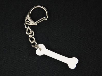 Knochen Schlüsselanhänger Miniblings Anhänger Schlüsselring Bone gelasert weiß
