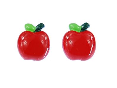 Apfel Ohrstecker Miniblings Stecker Ohrringe Frucht Früchte Apple Obst Glanz