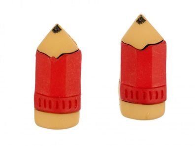 Buntstift Ohrstecker Miniblings Stecker Ohrringe Zeichnen Malen Bleistift rot
