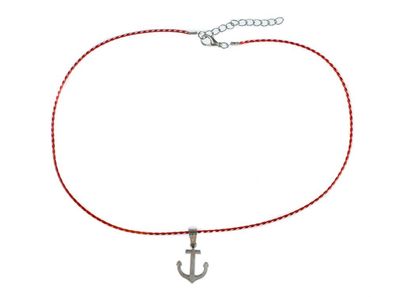 Anker Kette Halskette Miniblings 45cm Maritim Meer Kordel Boot Schiff See 3cm