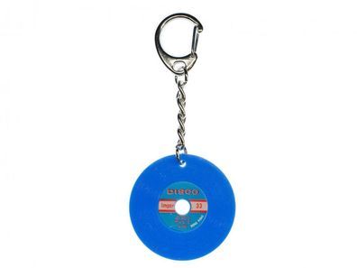 Schallplatte Schlüsselanhänger Miniblings Anhänger Schlüsselring DJ Musik blau