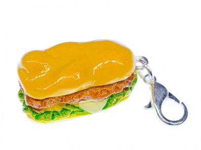 Hot Dog Charm Anhänger Bettelarmband Miniblings Burger Sandwich Fast Food 22mm