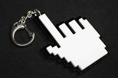 Handzeichen Schlüsselanhänger Miniblings Anhänger Schlüsselring Pixel Cursor